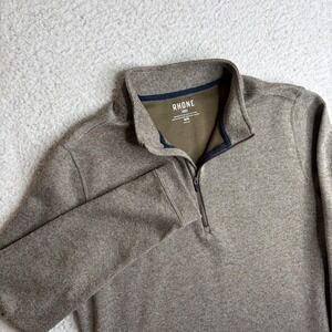 Rhone commuter Quarter Zip Pullover Mens Medium Brown Heather FA21 100474